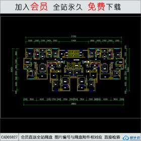 CAD03827 高层125+100+10+125住宅户型CAD