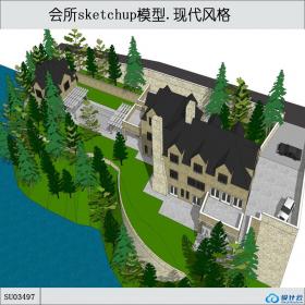 SU03497会所，现代主义风格，3层
