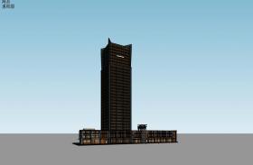 SU01414现代风格高层办公楼设计作品su模型