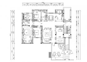 新中式风格四室两厅两卫施工图设计（附3D模型+效果图）