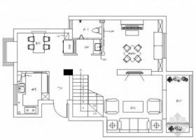 花园洋房区典雅美式风情复式样板间CAD装修施工图（含效...