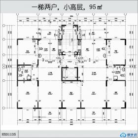 HX01135一梯两户，小高层，95㎡