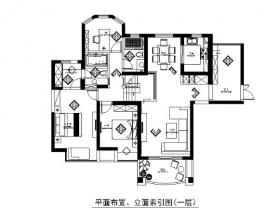 跃层公寓样板间设计CAD施工图（含实景图）