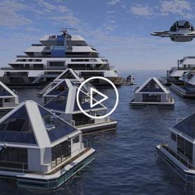 把城市浮在海上！浮动的模块化城市方案