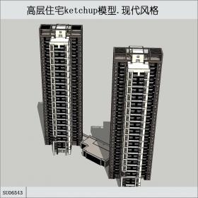 SU06543高层住宅，现代风格，18层