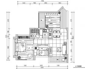 87平米润和园二居室样板间设计施工图（附效果图）
