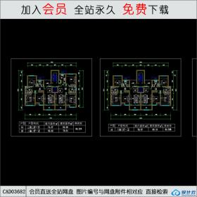 CAD03682 一梯两户住宅户型 80+90 CAD