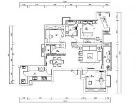 [江苏]现代简约三居室平层公寓设计施工图（附效果图）
