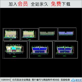 现代广场立面图CAD