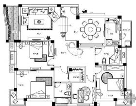 [上海]新古典四居样板房施工图