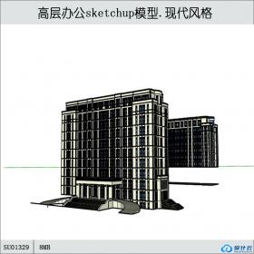 SU01329学生设计作品高层办公楼su模型