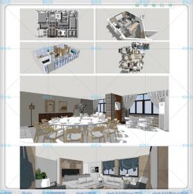 R347 室内软装硬装素材【SU前期方案快速表现】建模教程