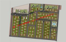 NO01057大型城市综合体别墅群景观su模型效果图cad总图