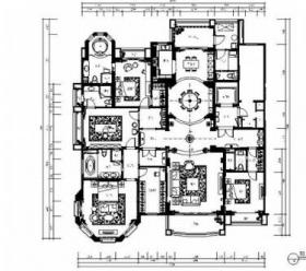 [西安]某大户型欧陆风格五居室室内装修施工图（含效果）