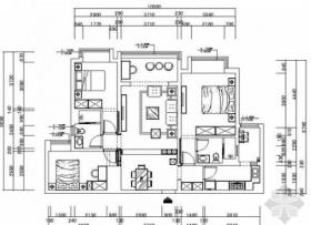 [银川]工业园区简欧三居室雅居装修施工图（含效果及模型...