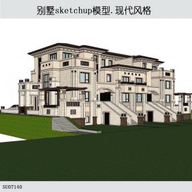 SU07140别墅，中式，现代主义风格，4层