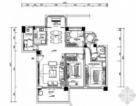 [广州]高层洋房典雅新中式风格三居室样板间装修施工图（...
