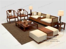 中式风格沙发组合3Dmax模型 (30)
