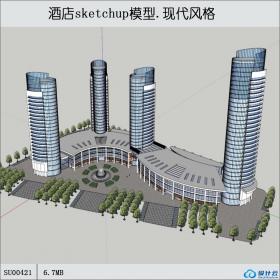 SU00421酒店+办公楼+会议中心综合体，现代主义风格，30层