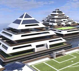 把城市浮在海上！浮动的模块化城市方案