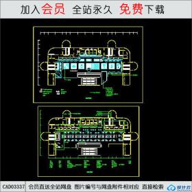 快餐厅天花和平面图CAD