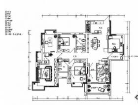 [佛山]精致简欧风格三居室样板间CAD施工图（含效果图）