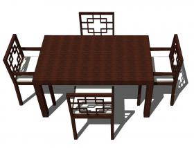 餐桌SU模型一  (6)
