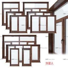 现代木质窗户3D模型ID：315441