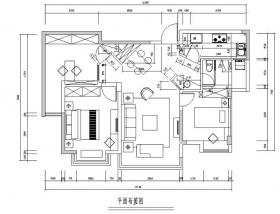 [江苏]常熟老街二居室住宅设计施工图（附效果图）