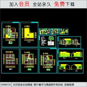 仿古清式三层公建建筑施工图CAD