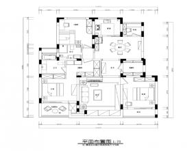 美式风格三居室住宅装修施工图+效果图