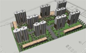 TU03145住宅小区规划高层含cad户型 总图 商业平面su模型