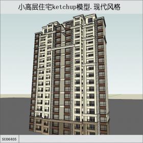 SU06405小高层住宅，现代主义风格，18层
