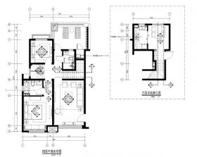 [上海]绿地启东三期现代中式风格样板间施工图+物料表+效...