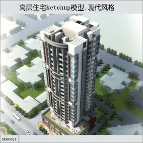 SU06551高层住宅，现代风格，21层
