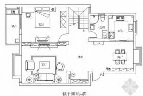 [贵州]现代简约风格复式装修CAD施工图（含效果图）