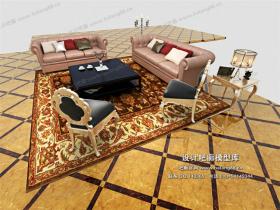 欧式风格沙发组合3Dmax模型 (77)
