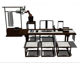 书桌茶桌 SU模型一 (3)