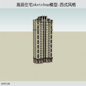 SU07136高层住宅，西式风格，18层