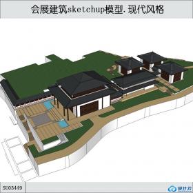 SU03449会展建筑群，现代主义风格，1~2层