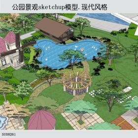 SU08261公园景观，现代主义风格