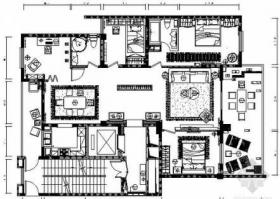[福州]淡装绸裹主题三居室名师样板房施工图
