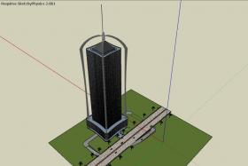 SU01394一套现代风格高层办公楼设计su模型草图大师