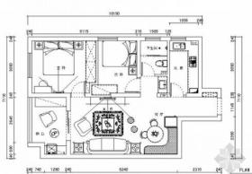 [上海]浪漫清新田园风情两居室样板间装修施工图（含效果...