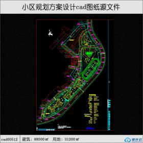 512小区规划建筑面积88500平方米cad