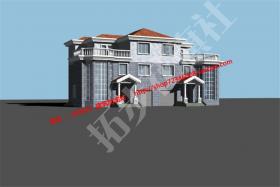 NO01906农村小别墅自建房房屋建设三层cad图纸施工图效果图