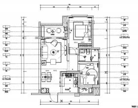 样板房三居室设计施工图（附效果图）