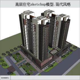 SU06841住宅，高层，底层商铺，现代主义风格，22层