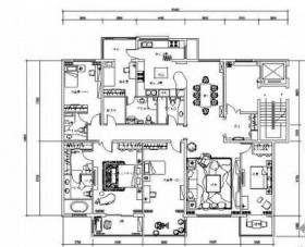 [北京]某公寓装修图A型五居室施工图