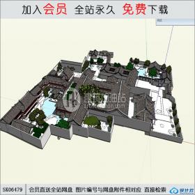 SK06479小区规划 古建风格 su模型